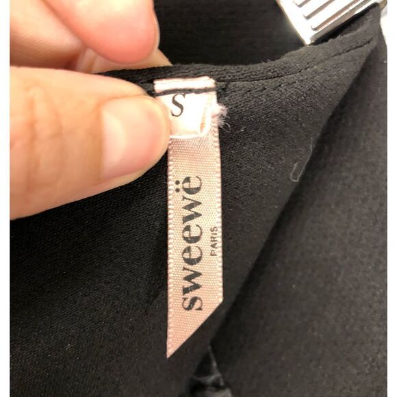 SWEEWE PARIS Black Gold‎ Embroidery Lined Pencil Skirt Sz S - Picture 6 of 8